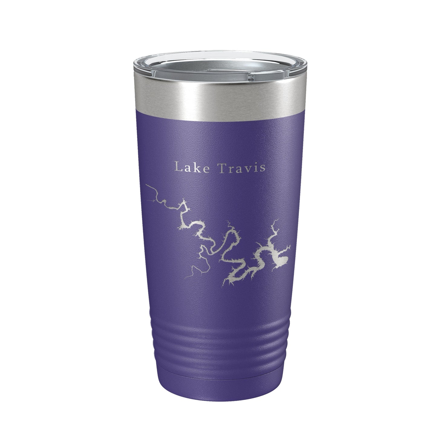Lake Travis Map Tumbler Travel Mug Insulated Laser Engraved Coffee Cup Texas 20 oz