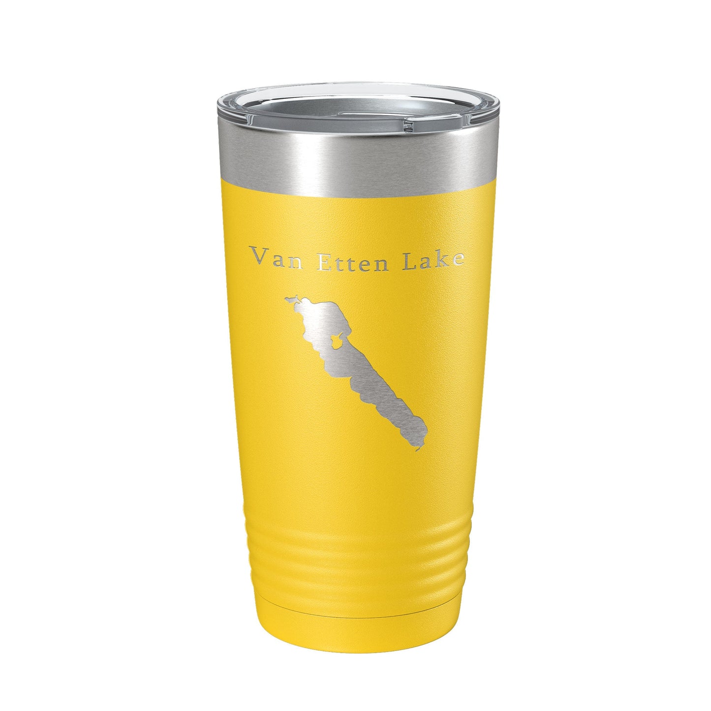 Van Etten Lake Map Tumbler Travel Mug Insulated Laser Engraved Coffee Cup Michigan 20 oz