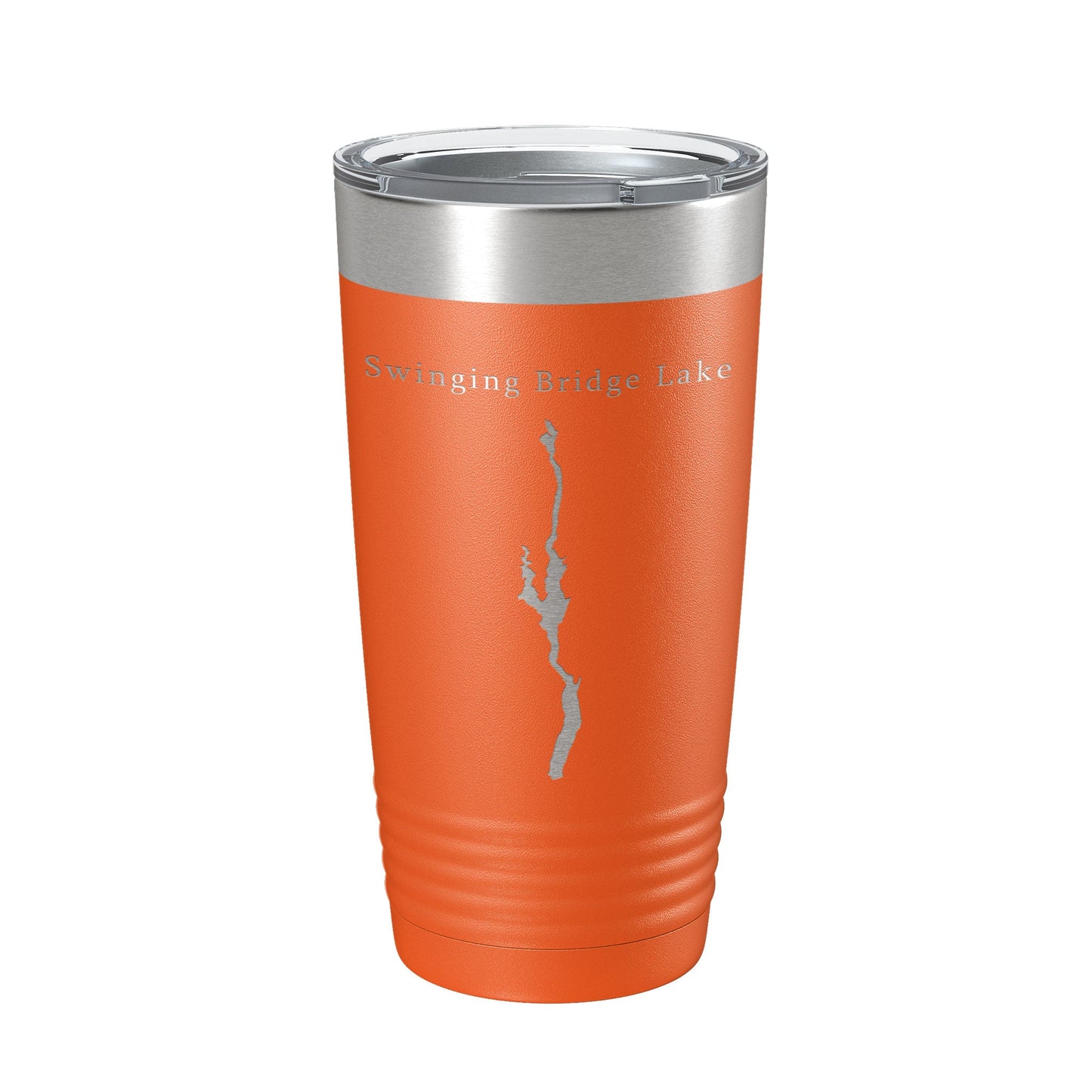 Swinging Bridge Lake Map Tumbler Travel Mug Insulated Laser Engraved Coffee Cup New York 20 oz