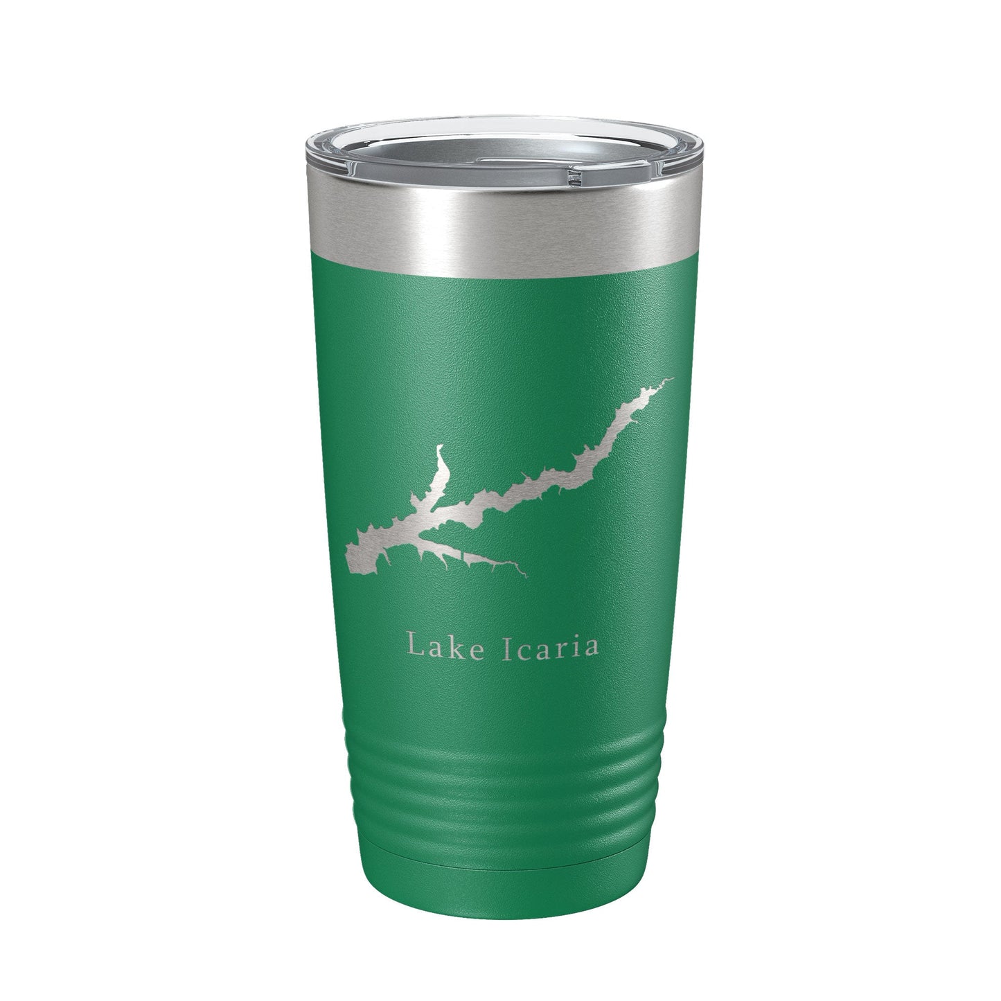 Lake Icaria Map Tumbler Travel Mug Insulated Laser Engraved Coffee Cup Iowa 20 oz