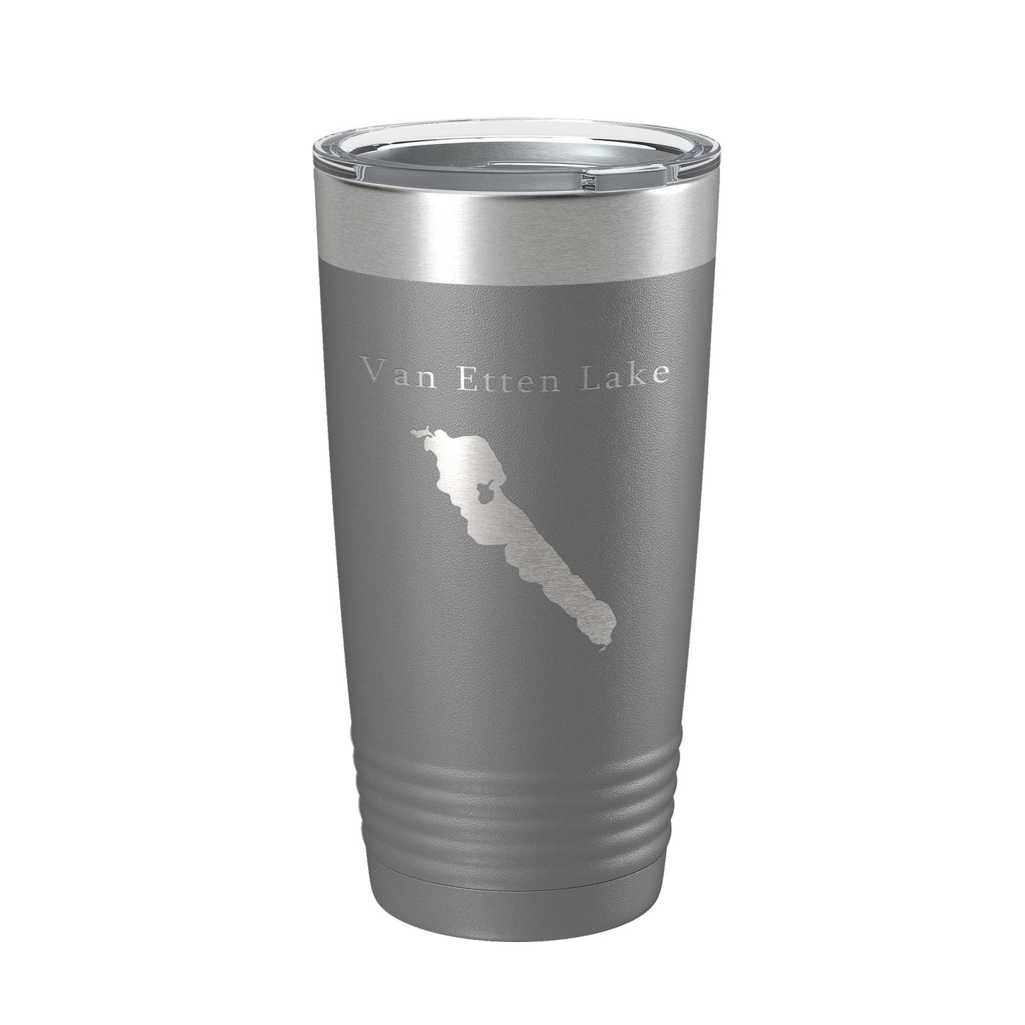 Van Etten Lake Map Tumbler Travel Mug Insulated Laser Engraved Coffee Cup Michigan 20 oz