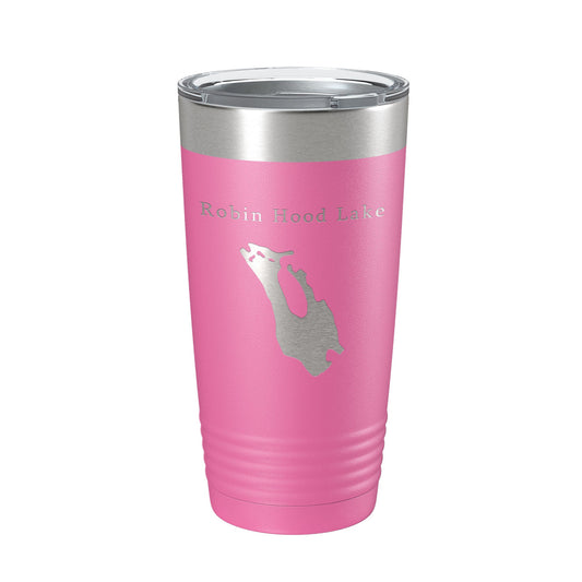 Robin Hood Lake Sherwood Forest Map Tumbler Travel Mug Insulated Laser Engraved Coffee Cup Massachusetts 20 oz