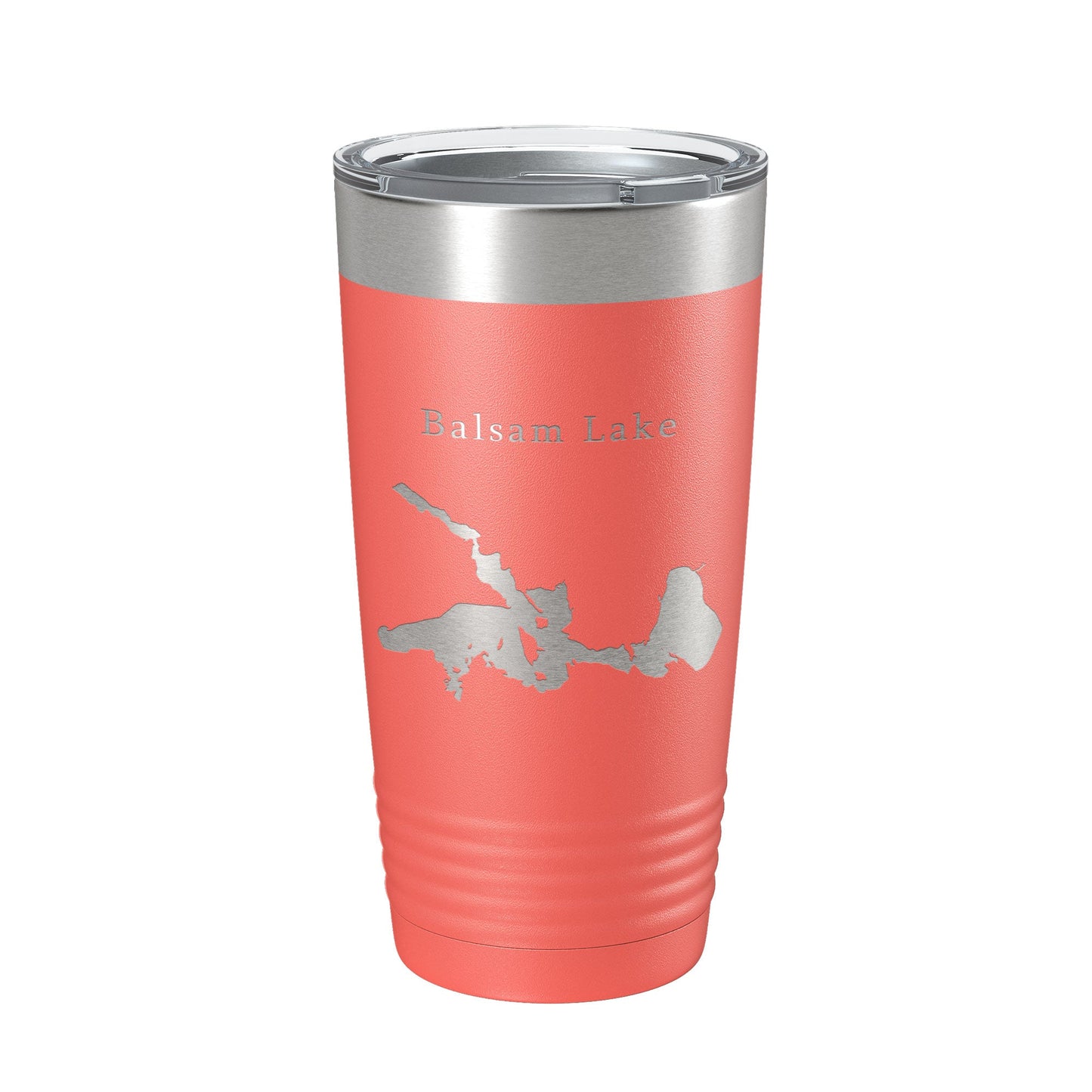 Balsam Lake Map Tumbler Travel Mug Insulated Laser Engraved Coffee Cup Wisconsin 20 oz