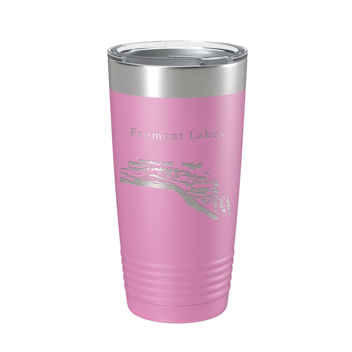 Fremont Lakes Map Tumbler Travel Mug Insulated Laser Engraved Coffee Cup Platte River Nebraska 20 oz