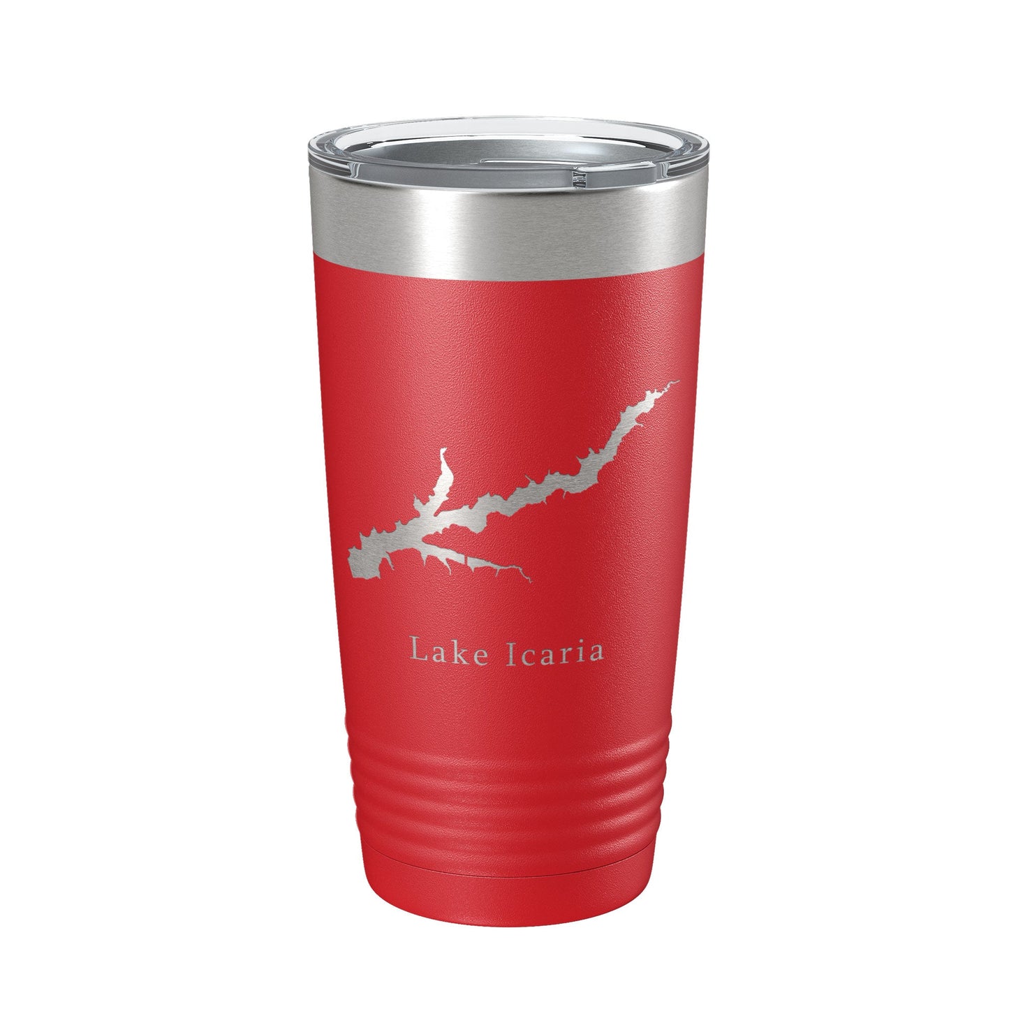 Lake Icaria Map Tumbler Travel Mug Insulated Laser Engraved Coffee Cup Iowa 20 oz
