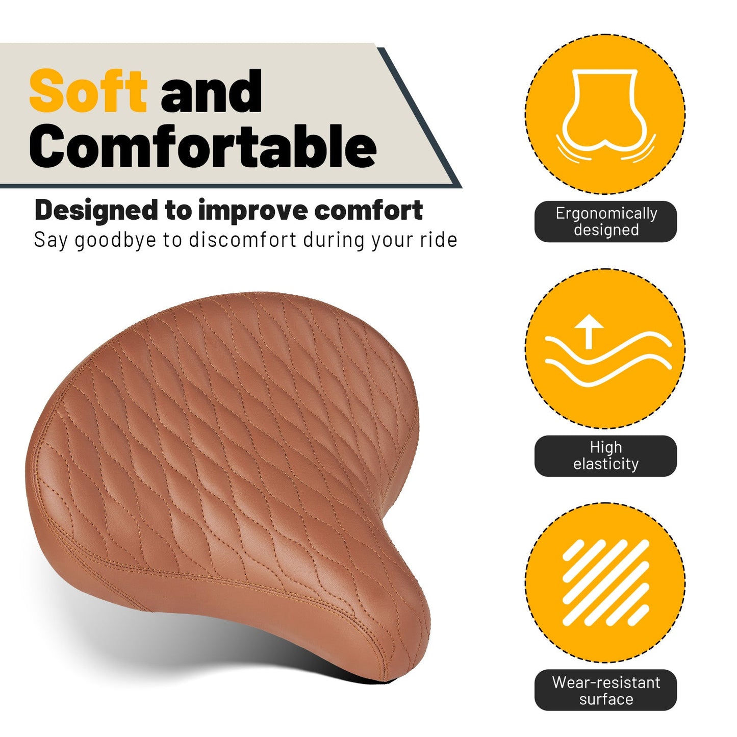 YS 10, YLG Brown Bicycle Seat Cushion
