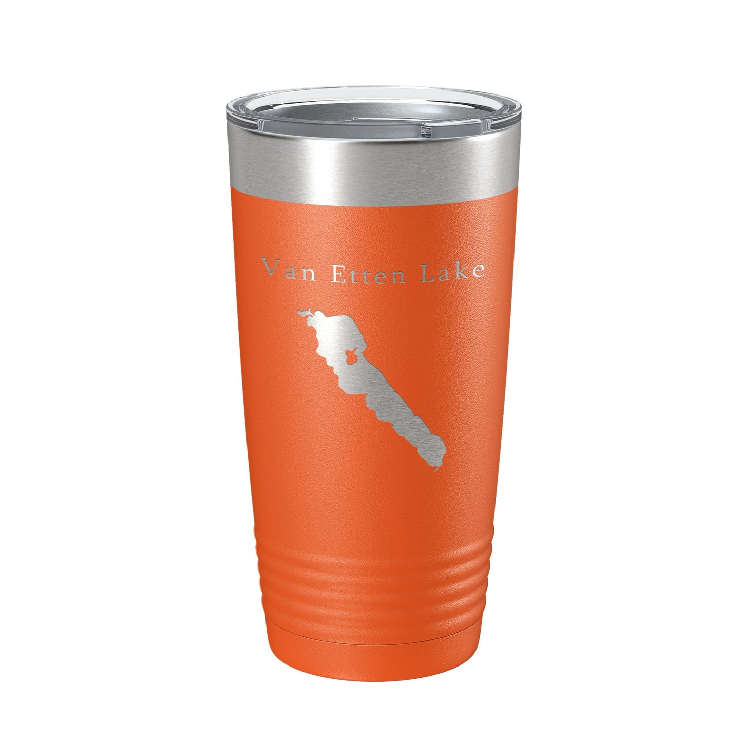 Van Etten Lake Map Tumbler Travel Mug Insulated Laser Engraved Coffee Cup Michigan 20 oz