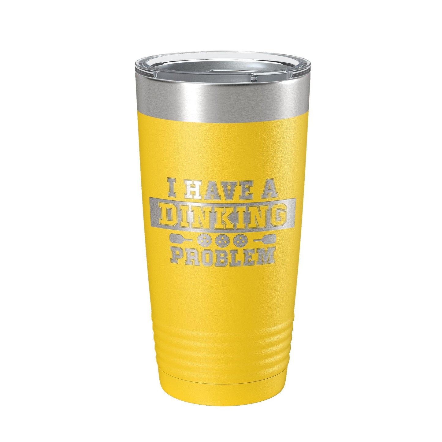 I Have A Dinking Problem Tumbler Funny Pickleball Travel Mug Insulated Laser Engraved Pickle Ball Gift Coffee Cup 20 oz