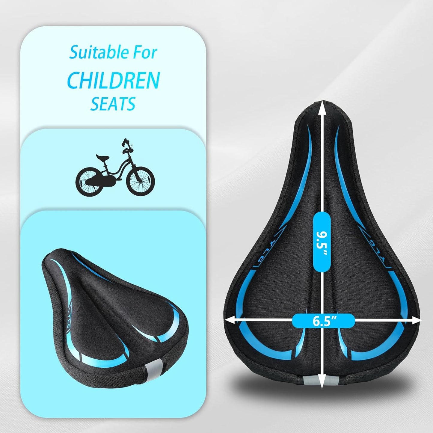 YK 3, YLG Kids Bike Seat Cushion for Boys 9.5"x6.5"