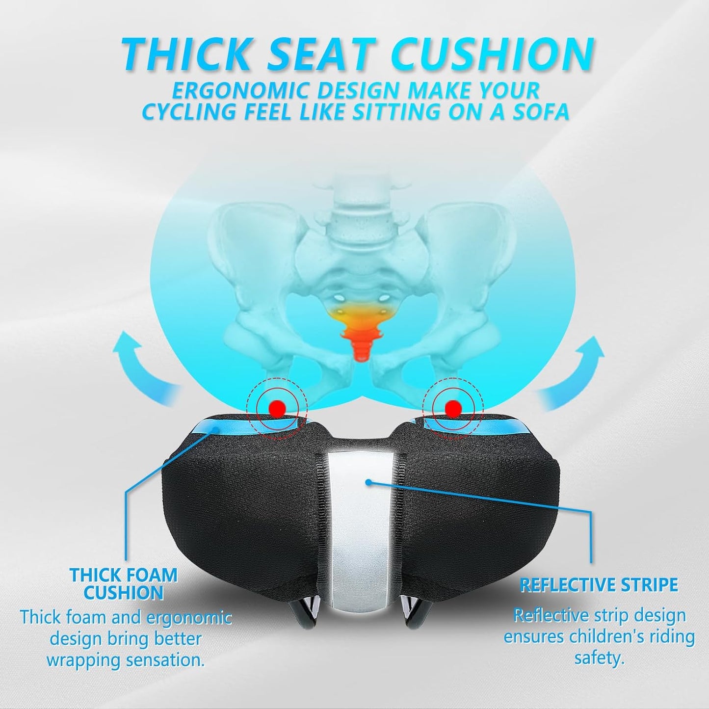 YK 3, YLG Kids Bike Seat Cushion for Boys 9.5"x6.5"