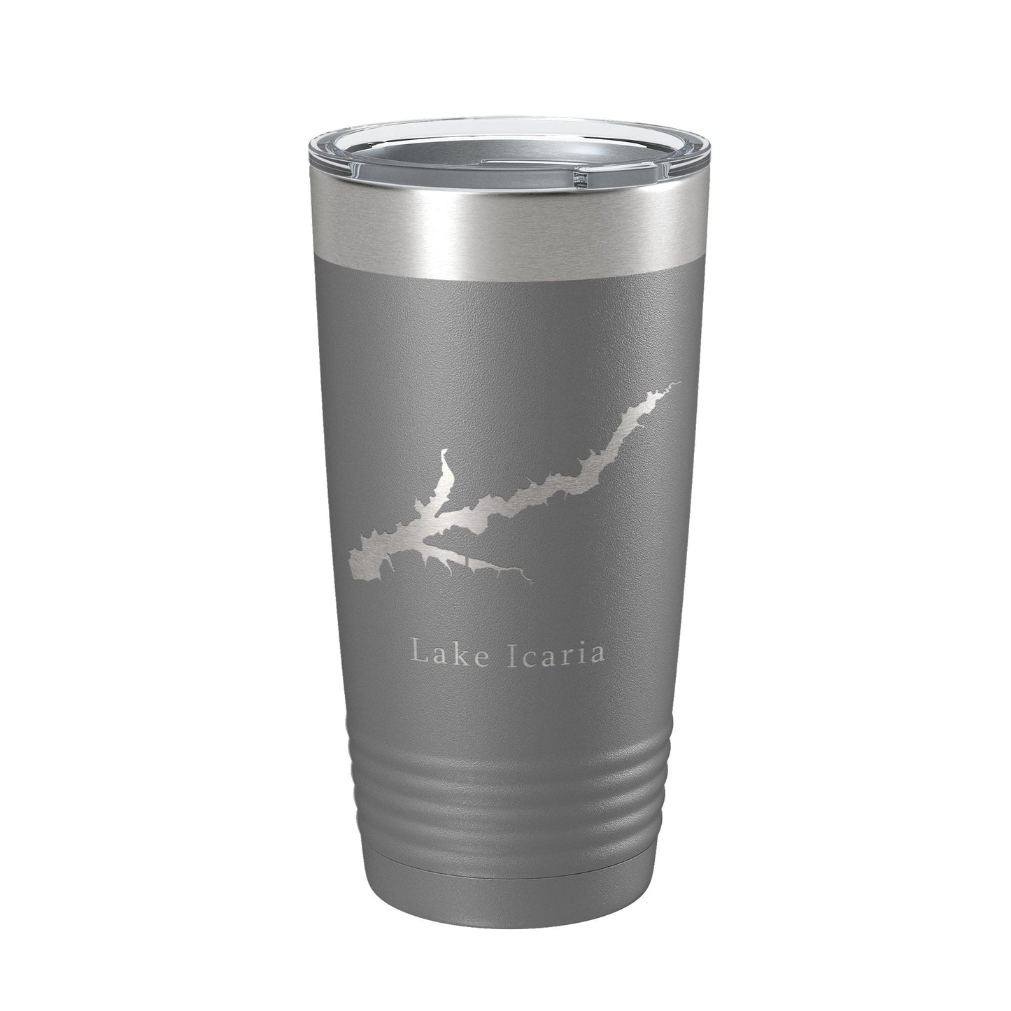 Lake Icaria Map Tumbler Travel Mug Insulated Laser Engraved Coffee Cup Iowa 20 oz