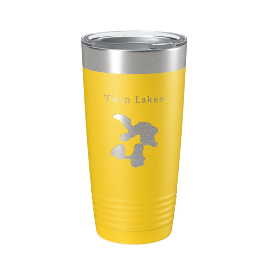 Twin Lakes Bovey Map Tumbler Travel Mug Insulated Laser Engraved Coffee Cup Minnesota 20 oz