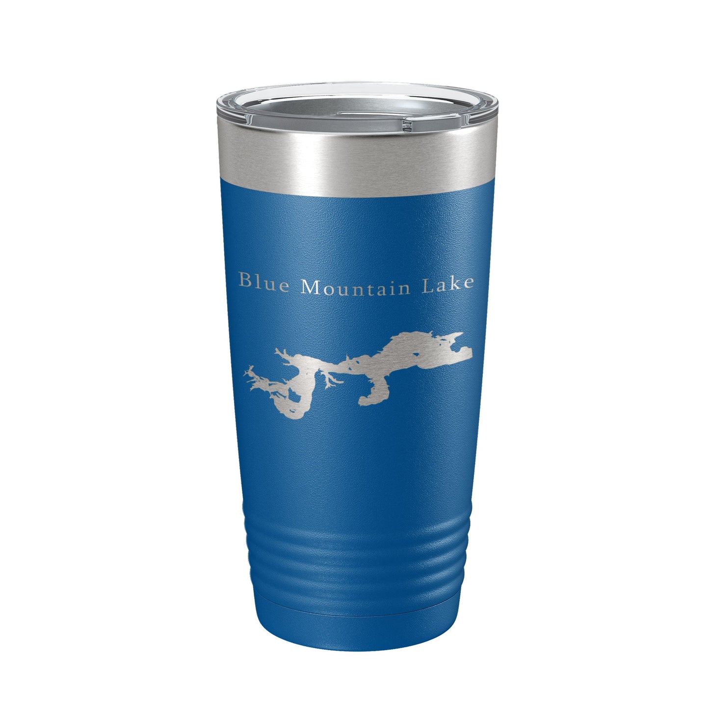 Blue Mountain Lake Map Tumbler Travel Mug Insulated Laser Engraved Coffee Cup Arkansas 20 oz