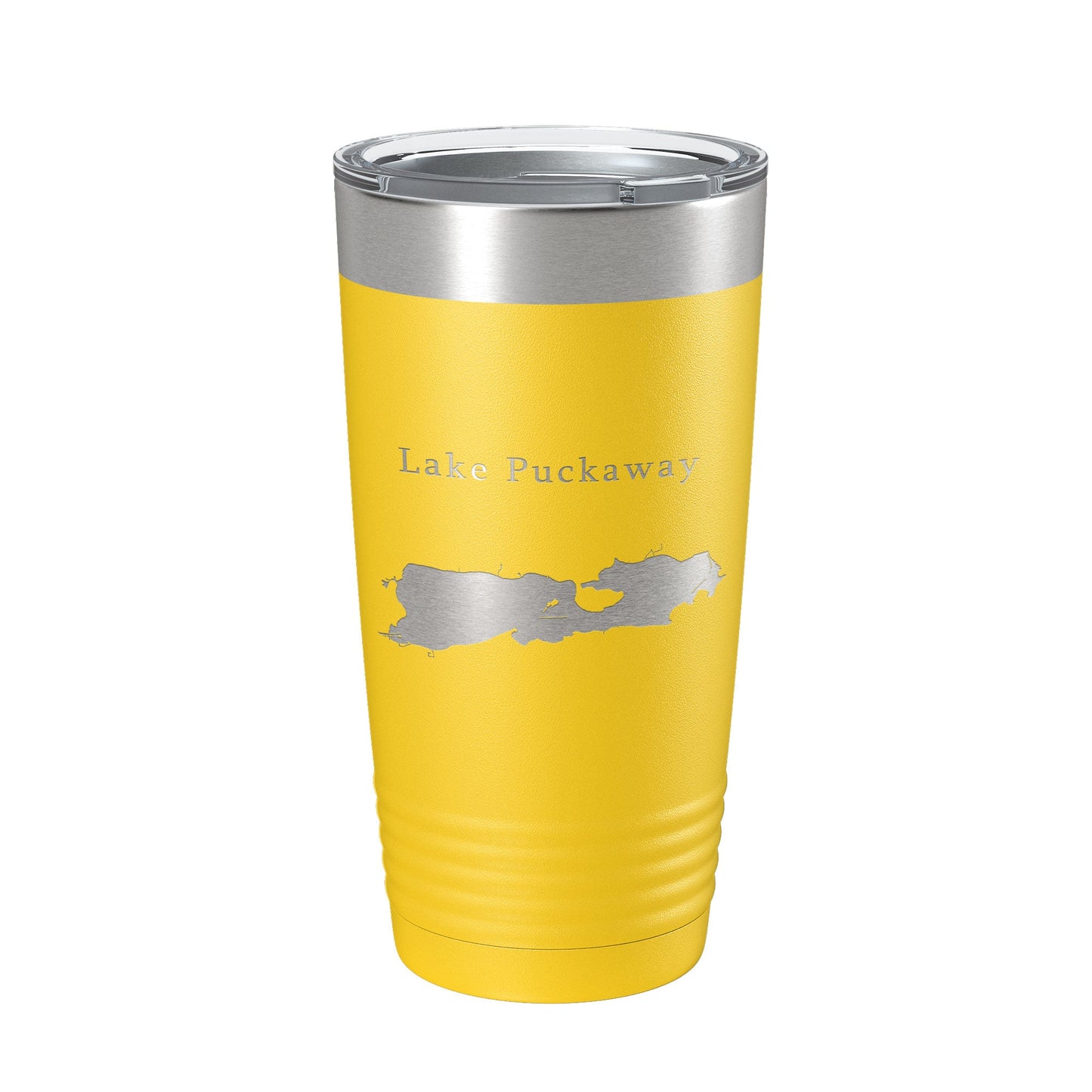 Lake Puckaway Map Tumbler Travel Mug Insulated Laser Engraved Coffee Cup Wisconsin 20 oz