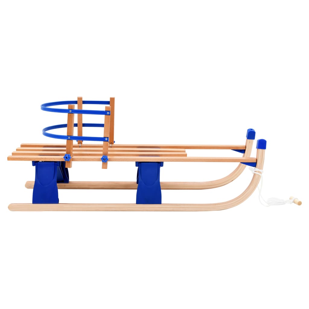 vidaXL Folding Snow Sledge with Backrest Wood 46.9"