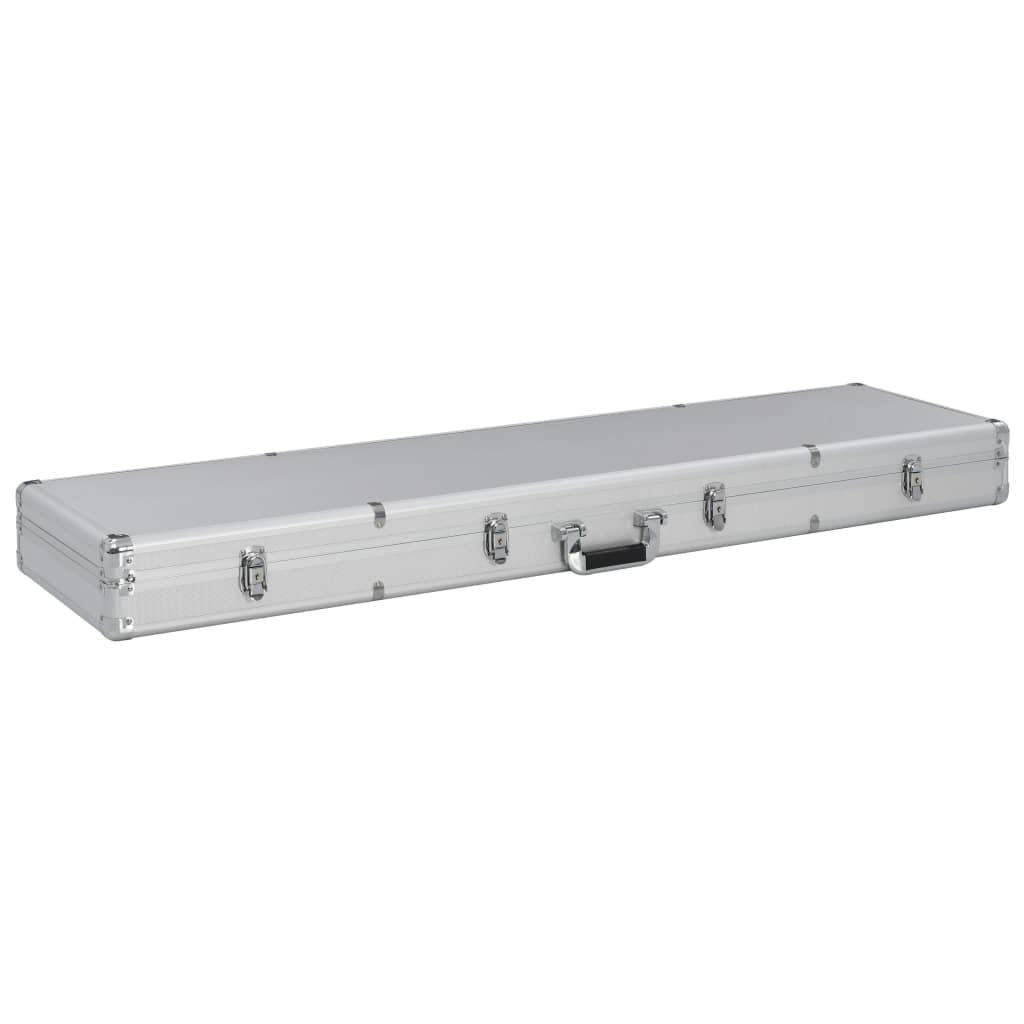 vidaXL Gun Case Aluminum Mature Storage Weapon Pistol Case Box Black/Silver