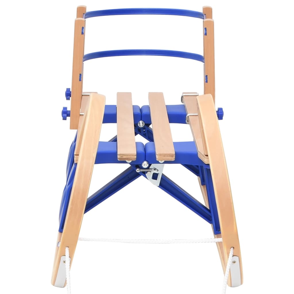 vidaXL Foldable Sledge with Backrest 43.3" Plywood