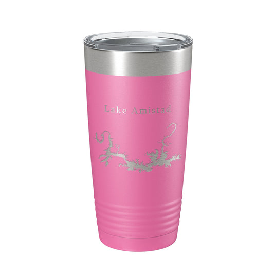 Lake Amistad Reservoir Map Tumbler Travel Mug Insulated Laser Engraved Coffee Cup Texas 20 oz