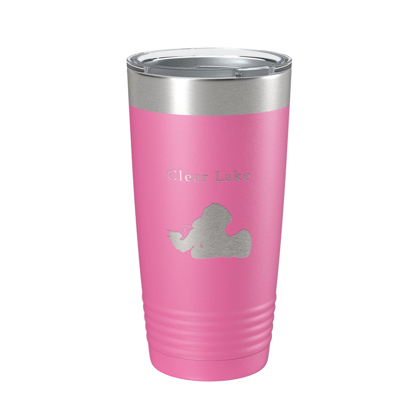 Clear Lake Map Tumbler Travel Mug Insulated Laser Engraved Coffee Cup Indiana 20 oz