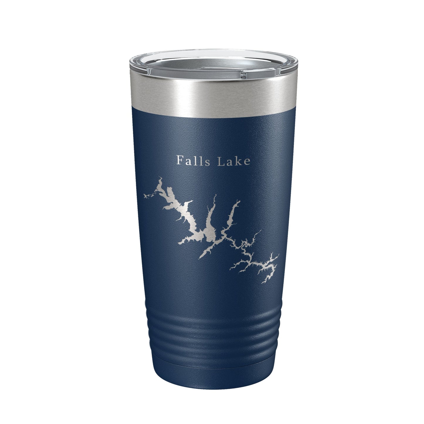 Falls Lake Map Tumbler Travel Mug Insulated Laser Engraved Coffee Cup Durham North Carolina 20 oz