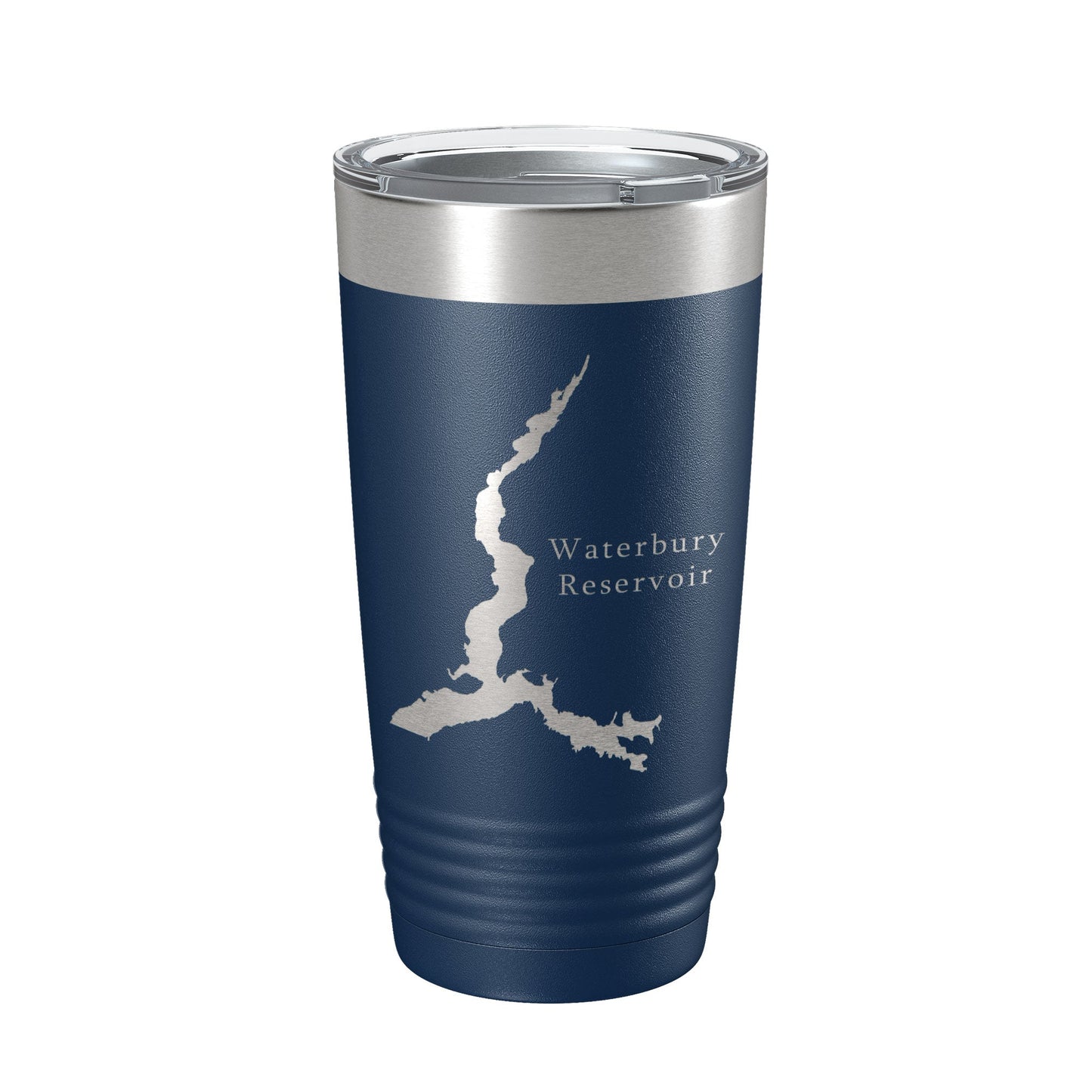 Waterbury Reservoir Tumbler Lake Map Travel Mug Insulated Laser Engraved Coffee Cup Vermont 20 oz
