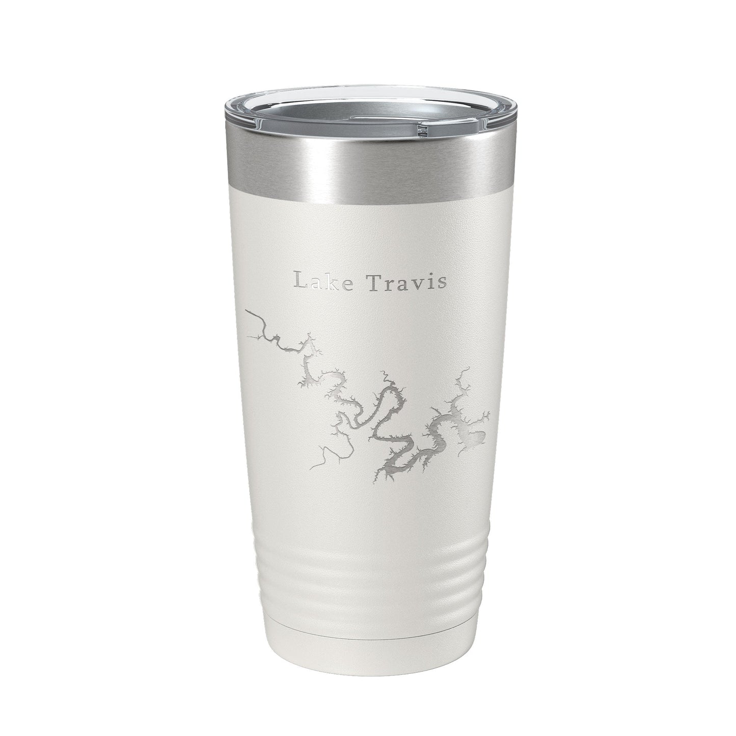 Lake Travis Map Tumbler Travel Mug Insulated Laser Engraved Coffee Cup Texas 20 oz