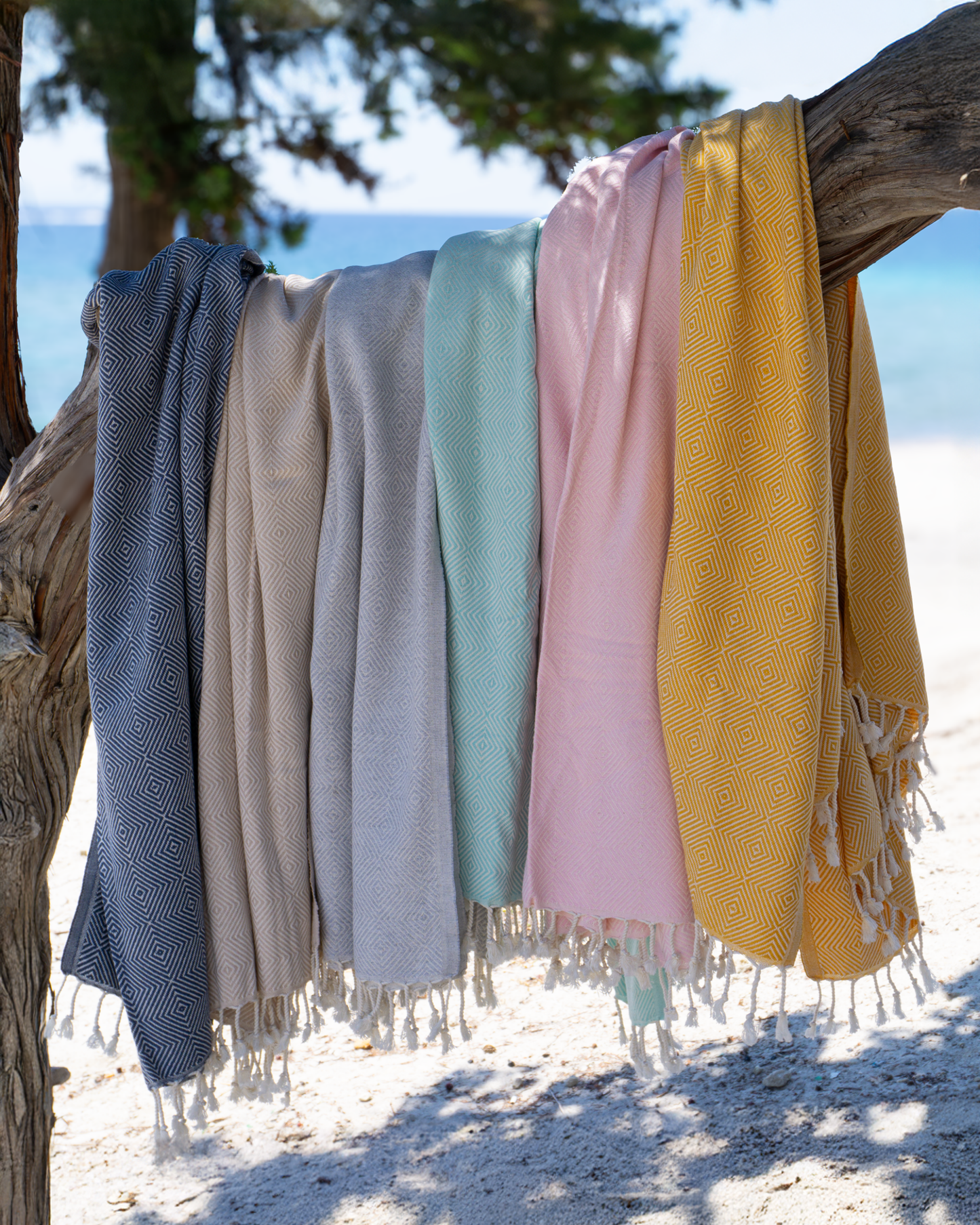 CRYSTAL Beach Towel, Turkish Hammam Towel, Spa & Sauna Towel - Yellow