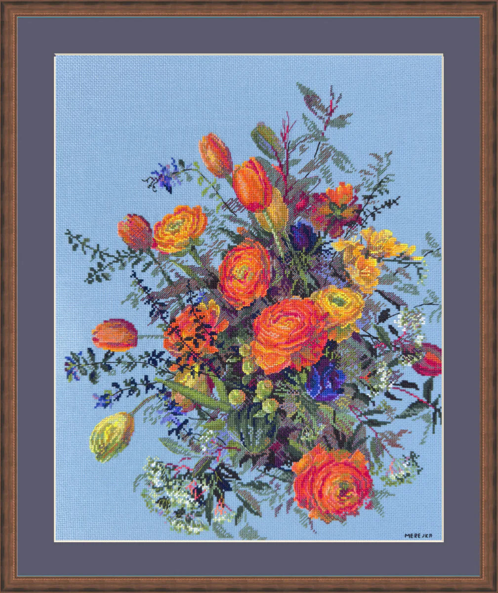 Sunlit Petals K-270 Counted Cross-Stitch Kit