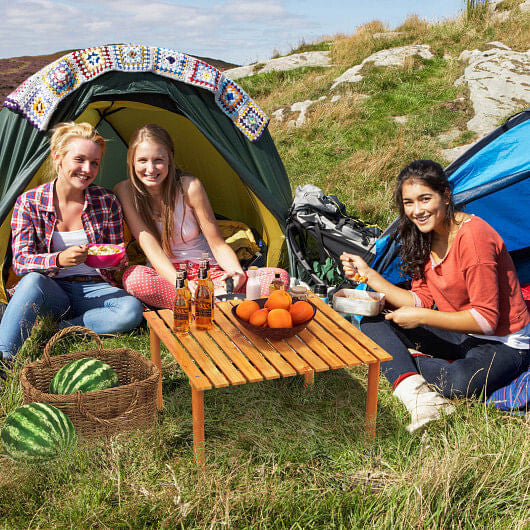 Folding Outdoor Camping Table with Carrying Bag for Picnics and Party-Gray