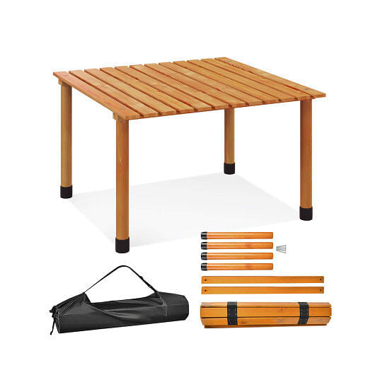 Folding Outdoor Camping Table with Carrying Bag for Picnics and Party-Gray