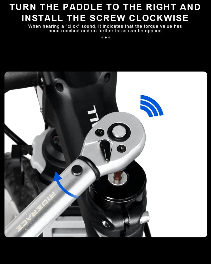 Bicycle Torque Wrench Set Dual Direction Socket Kit Red