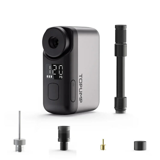 Mini Cordless Electric Bike Pump 120 PSI Tire Inflator with Screen Grey