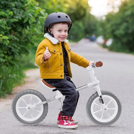 12 Inch Balance Bike with Adjustable Seat and Rotatable Handlebar-Green