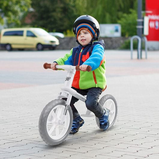 12 Inch Balance Bike with Adjustable Seat and Rotatable Handlebar-Green