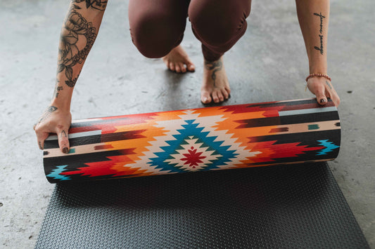 Fox Trail Yoga Mat – 6 mm Extra Thick, Double-Sided Non-Slip, Eco-Friendly PER with Multi-Color Striped Design | Yune Yoga