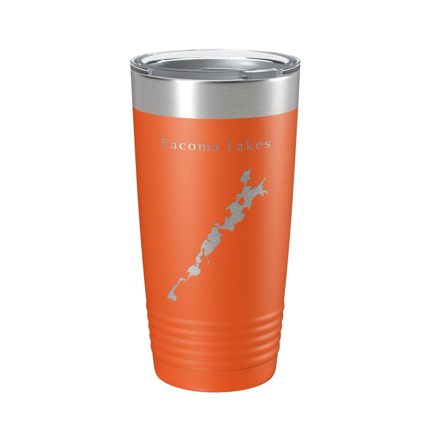 Tacoma Lakes Map Tumbler Travel Mug Insulated Laser Engraved Coffee Cup Maine 20 oz