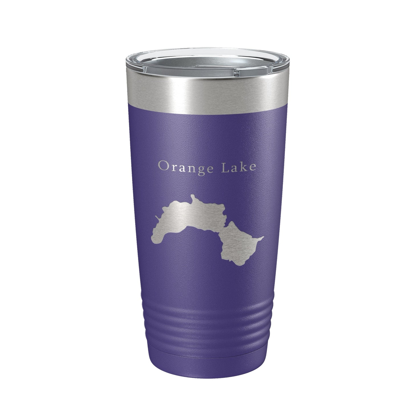 Orange Lake Map Tumbler Travel Mug Insulated Laser Engraved Coffee Cup Maine 20 oz
