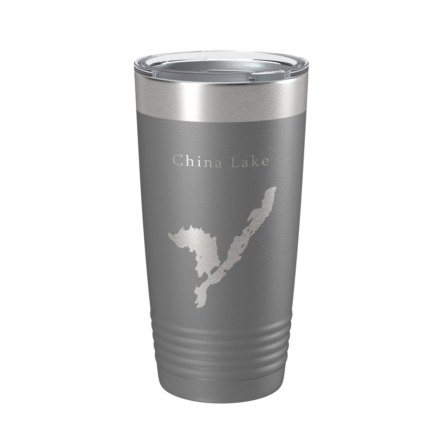 China Lake Map Tumbler Travel Mug Insulated Laser Engraved Coffee Cup Maine 20 oz