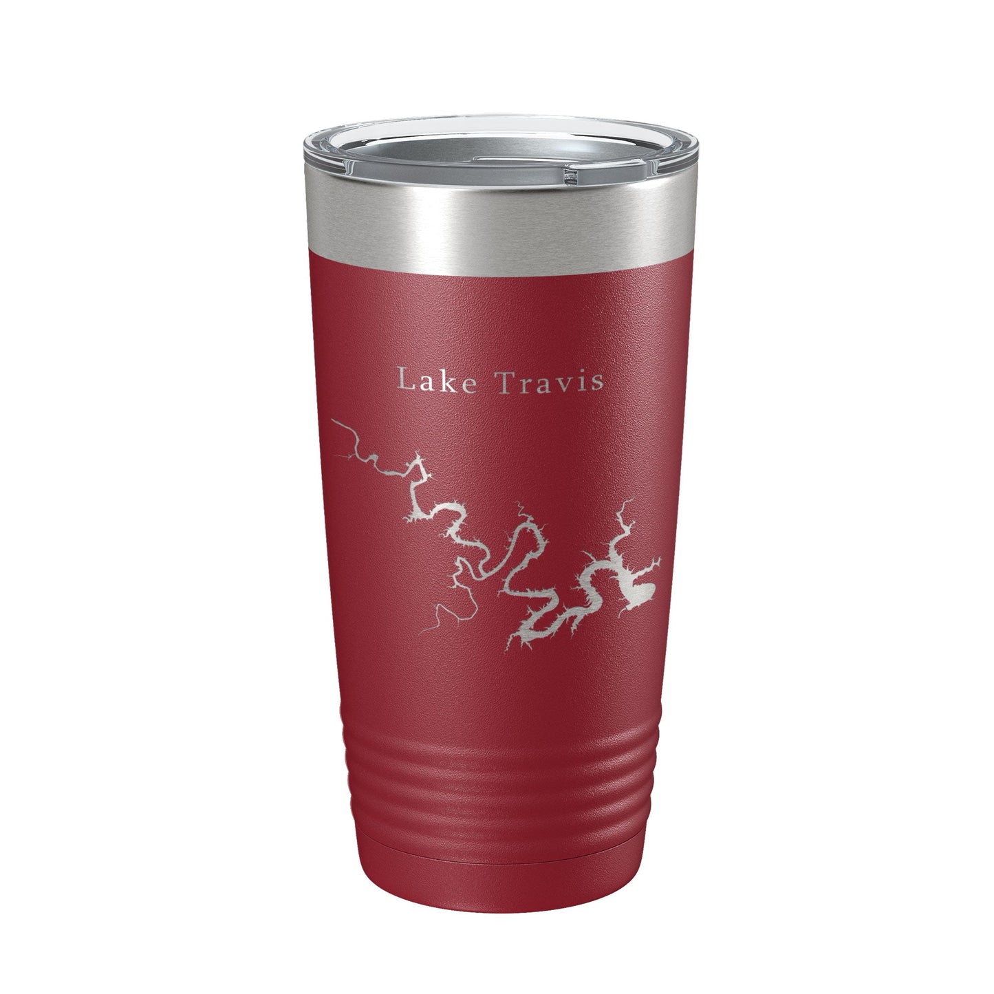 Lake Travis Map Tumbler Travel Mug Insulated Laser Engraved Coffee Cup Texas 20 oz