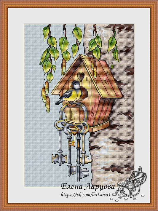 Bird House - PDF Cross Stitch Pattern