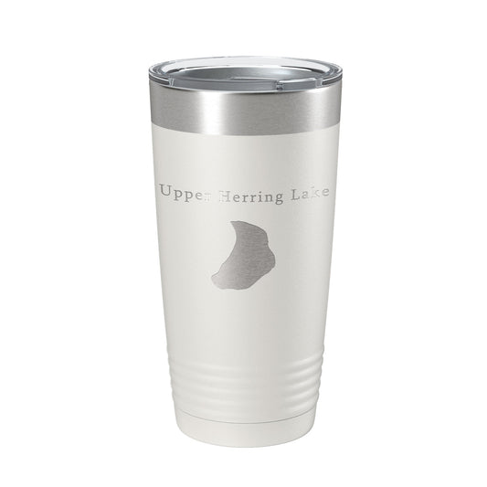 Upper Herring Lake Map Tumbler Travel Mug Insulated Laser Engraved Coffee Cup Michigan 20 oz