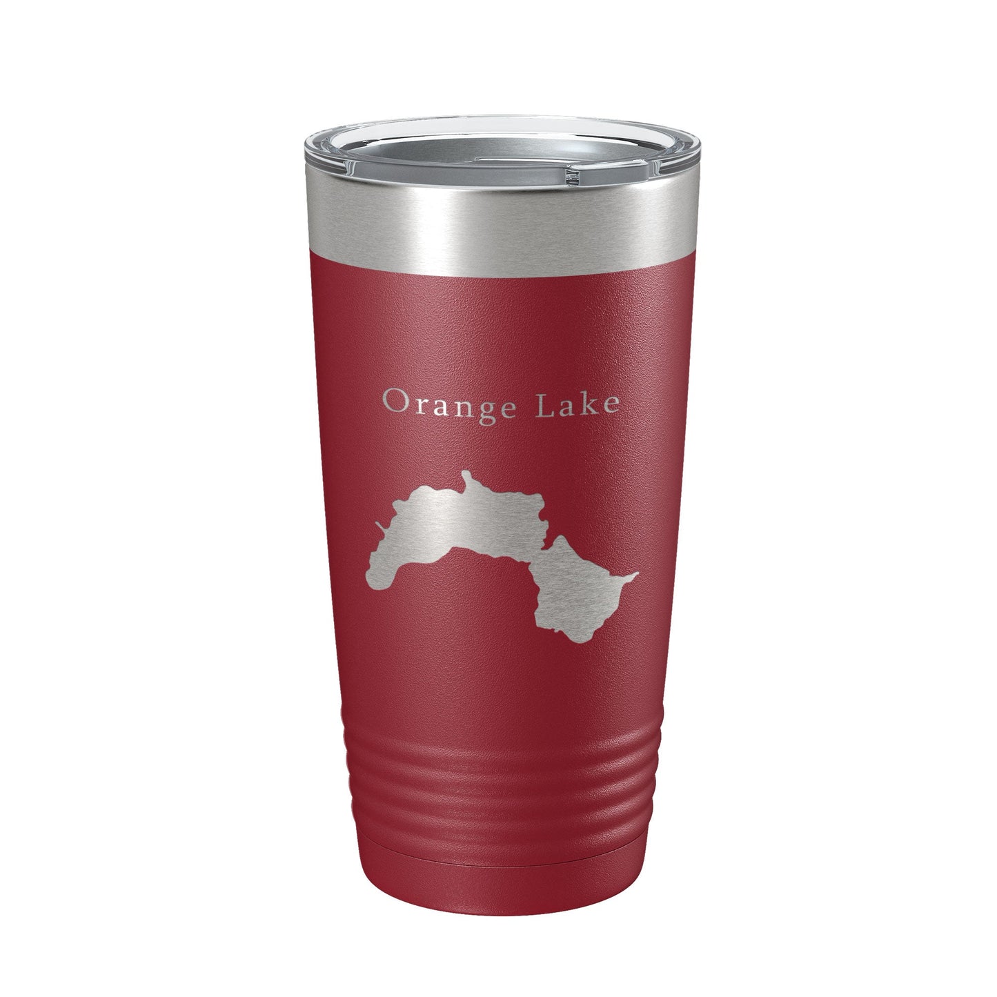 Orange Lake Map Tumbler Travel Mug Insulated Laser Engraved Coffee Cup Maine 20 oz
