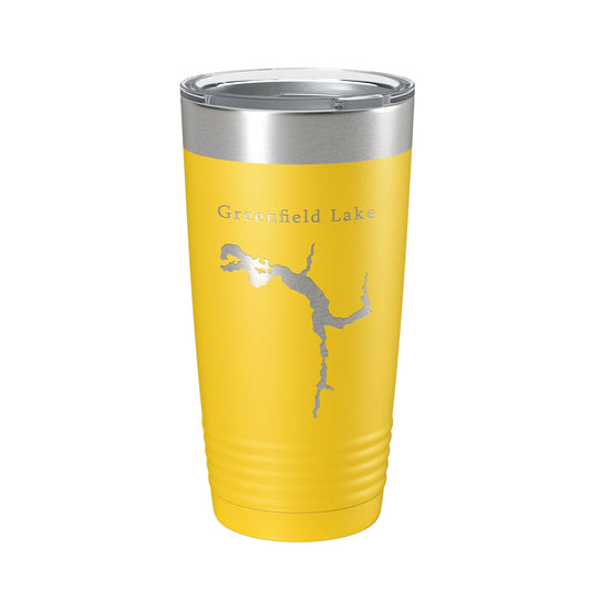 Greenfield Lake Map Tumbler Travel Mug Insulated Laser Engraved Coffee Cup Wilmington North Carolina 20 oz