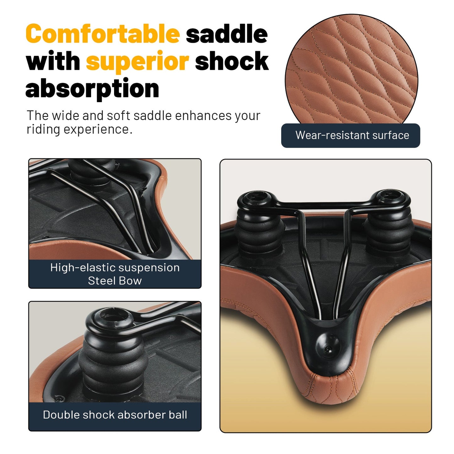 YS 10, YLG Brown Bicycle Seat Cushion