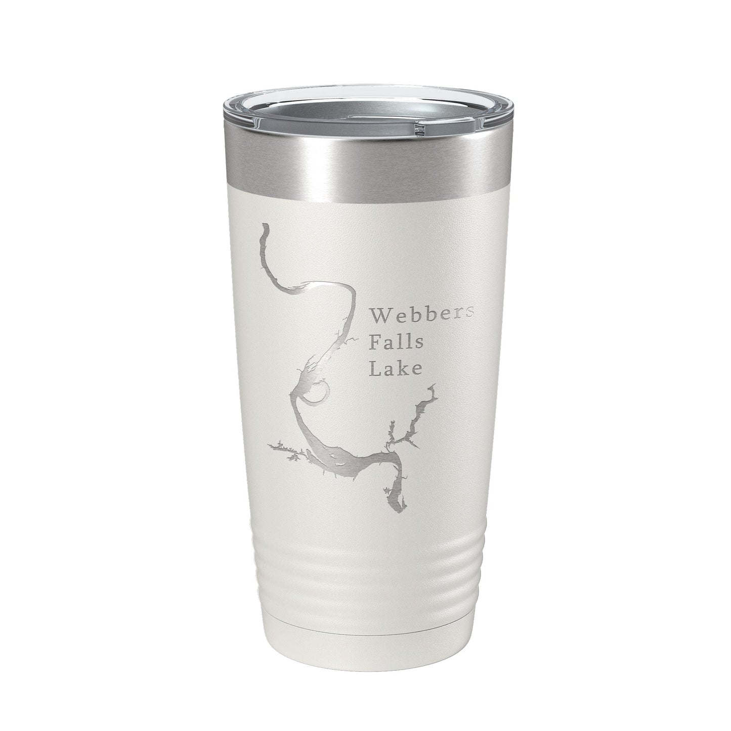 Webbers Falls Lake Map Tumbler Travel Mug Insulated Laser Engraved Coffee Cup Oklahoma 20 oz