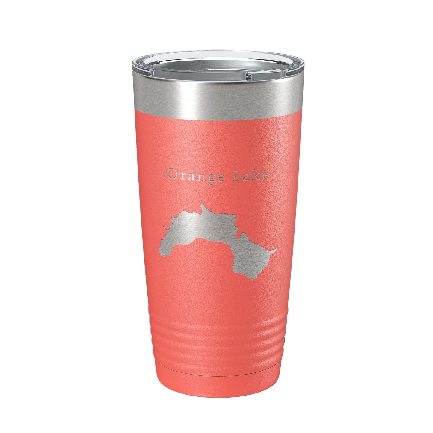 Orange Lake Map Tumbler Travel Mug Insulated Laser Engraved Coffee Cup Maine 20 oz