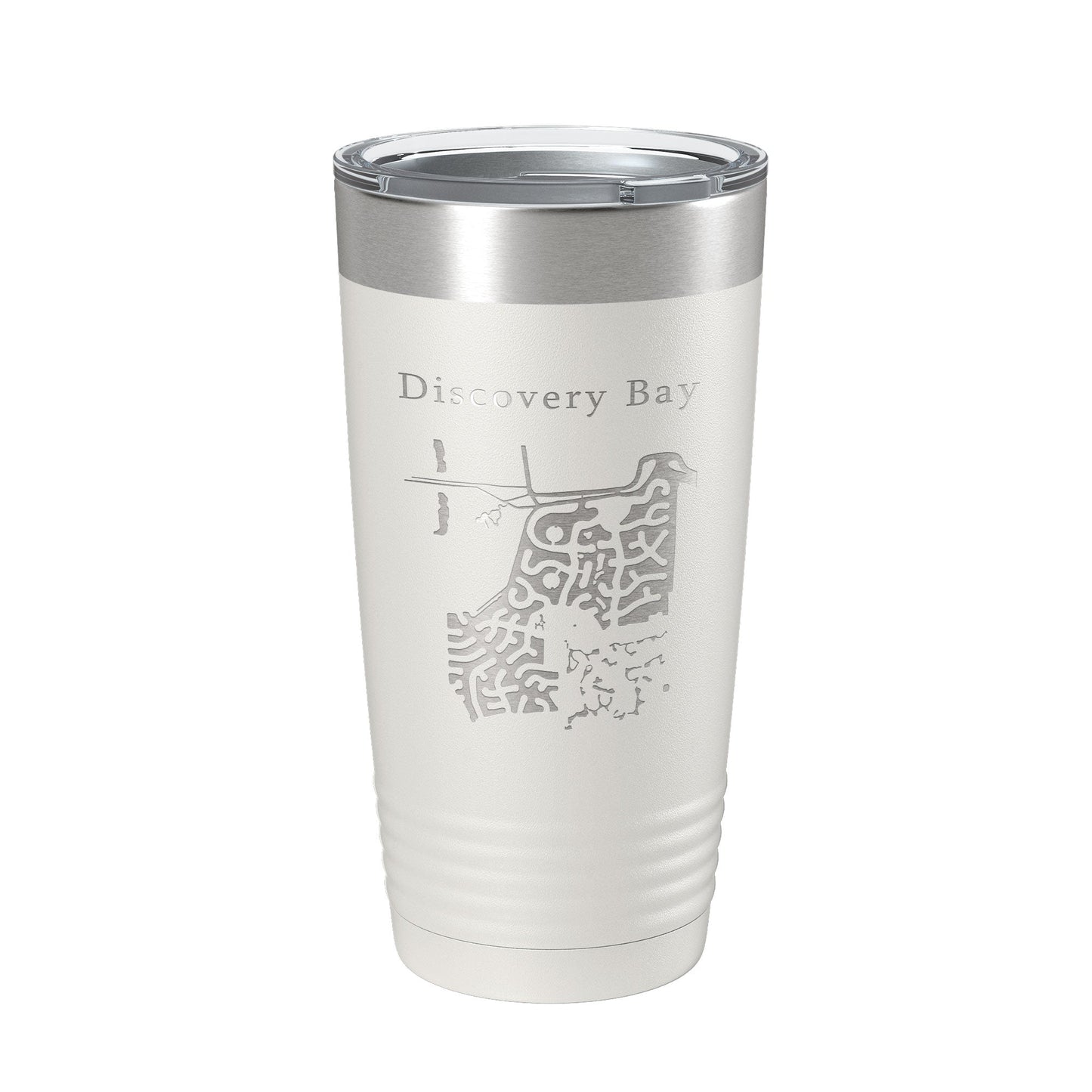 Discovery Bay Tumbler Lake Map Travel Mug Insulated Laser Engraved Coffee Cup California 20 oz