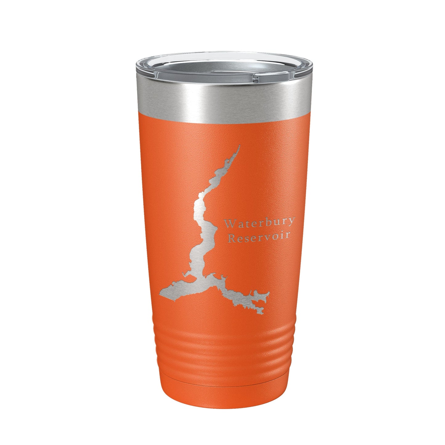 Waterbury Reservoir Tumbler Lake Map Travel Mug Insulated Laser Engraved Coffee Cup Vermont 20 oz