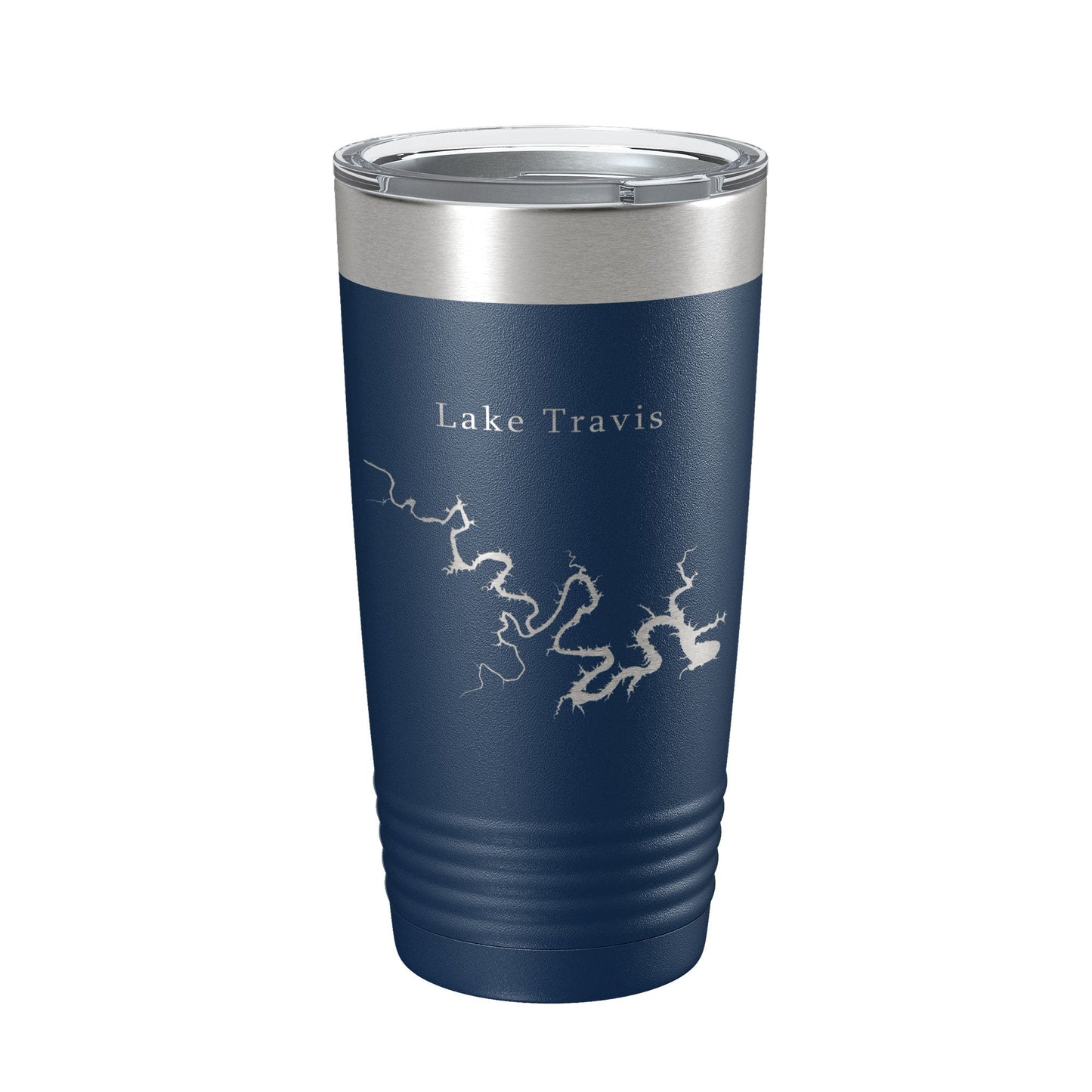 Lake Travis Map Tumbler Travel Mug Insulated Laser Engraved Coffee Cup Texas 20 oz