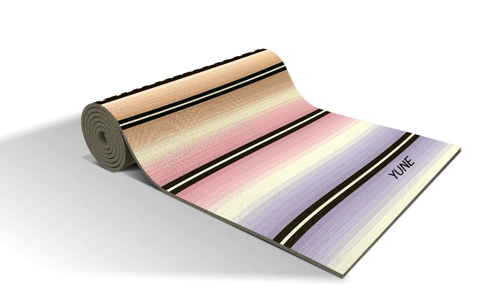 Yoga Mat | 6mm Thick | Striped | Non-Slip | Eco Friendly | Yune Yoga | Helena